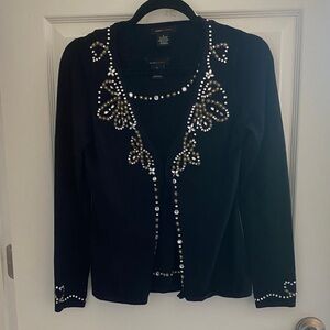 BCBGMaxAzria Black Embellished Women's Blazer